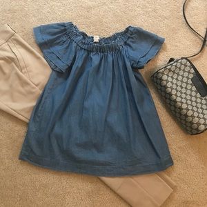 Ann Taylor LOFT Denim off the shoulder top